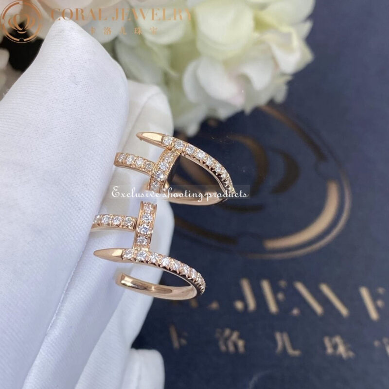 Cartier Juste un Clou B8301429 Earrings Rose Gold Diamonds 6