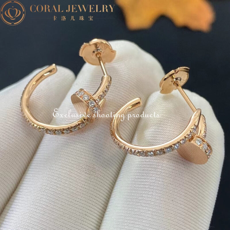 Cartier Juste un Clou B8301429 Earrings Rose Gold Diamonds 3