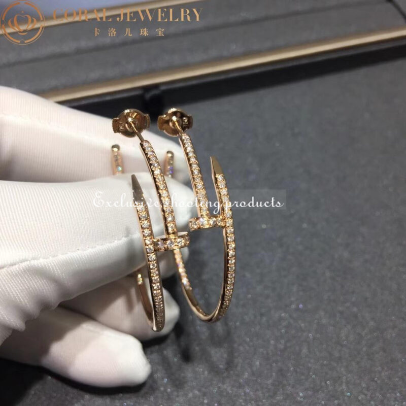Cartier Juste un Clou N8515009 Earrings Rose Gold Diamonds 2