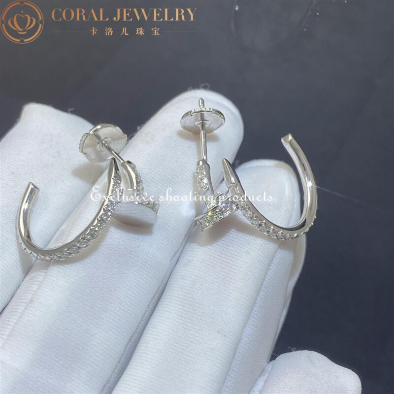 Cartier Juste un Clou B8301431 Earrings White Gold Diamonds 4