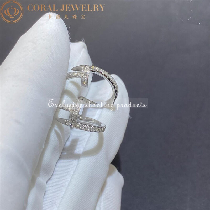 Cartier Juste un Clou B8301431 Earrings White Gold Diamonds 3