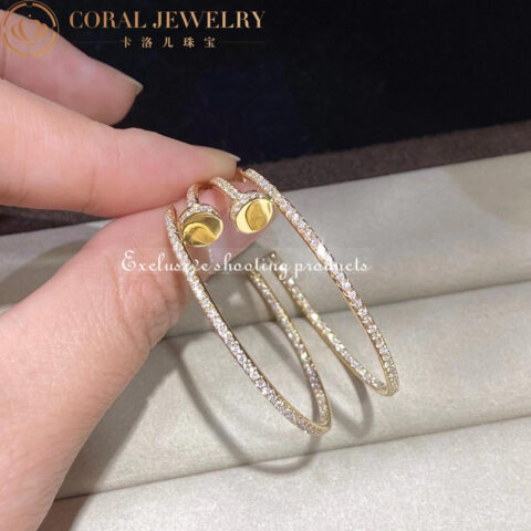 Cartier Juste un Clou Earrings N8515009-YG Yellow Gold Diamonds 5