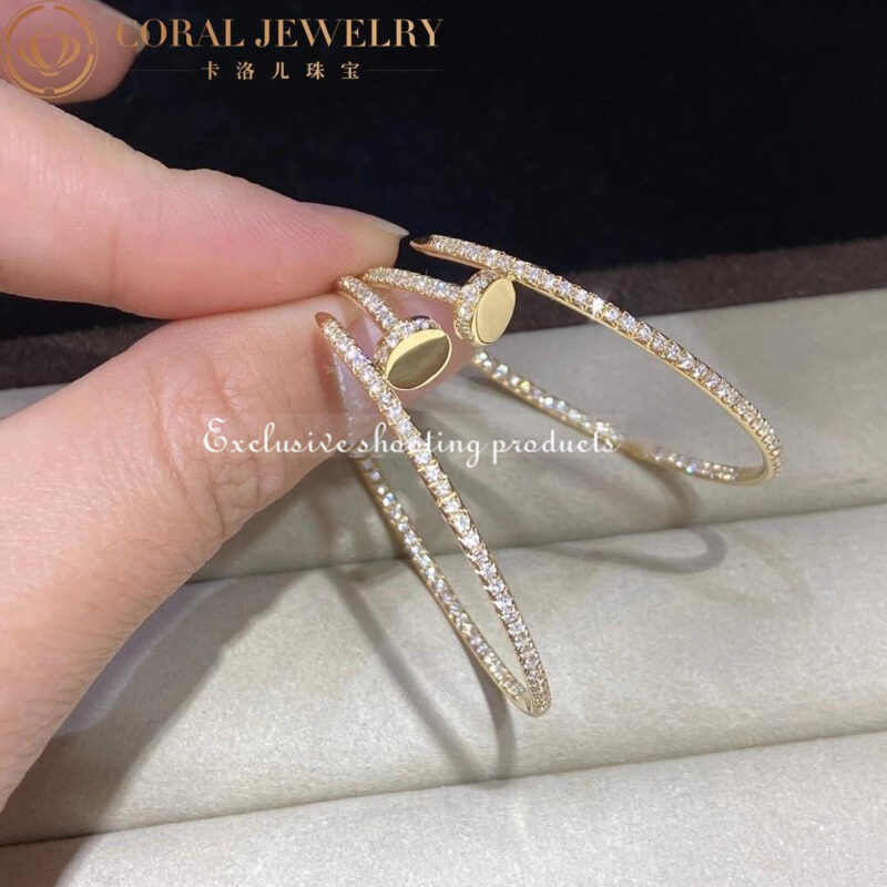 Cartier Juste un Clou Earrings N8515009-YG Yellow Gold Diamonds 4