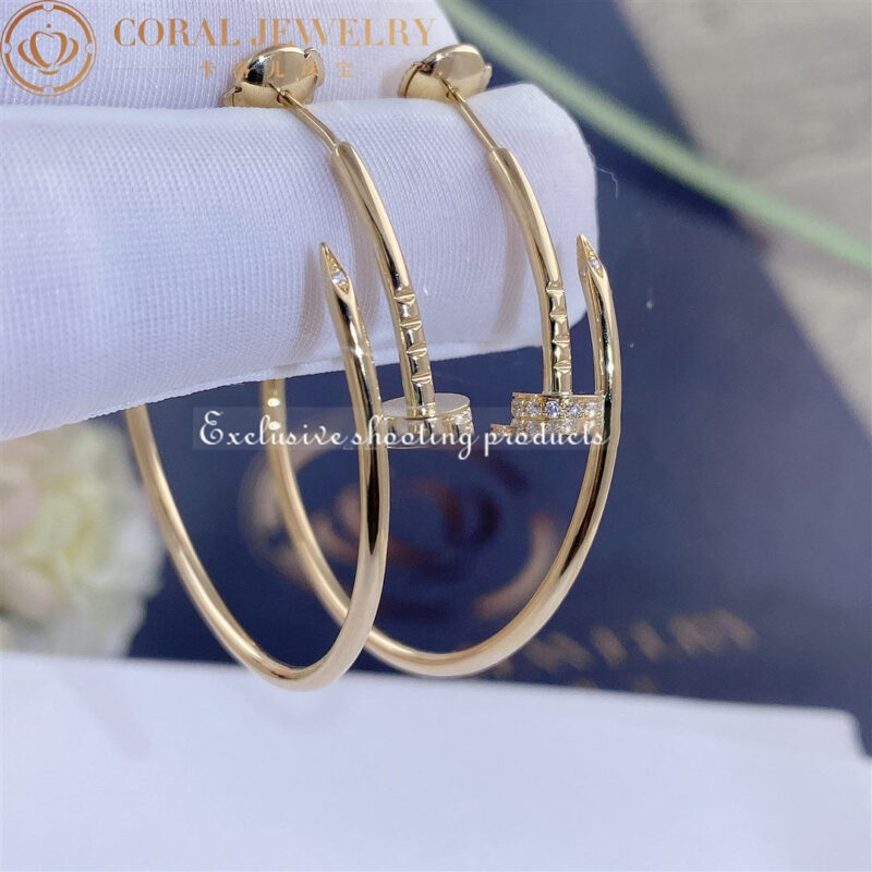 Cartier Juste un Clou Earrings B8301225 Yellow Gold Diamonds 5