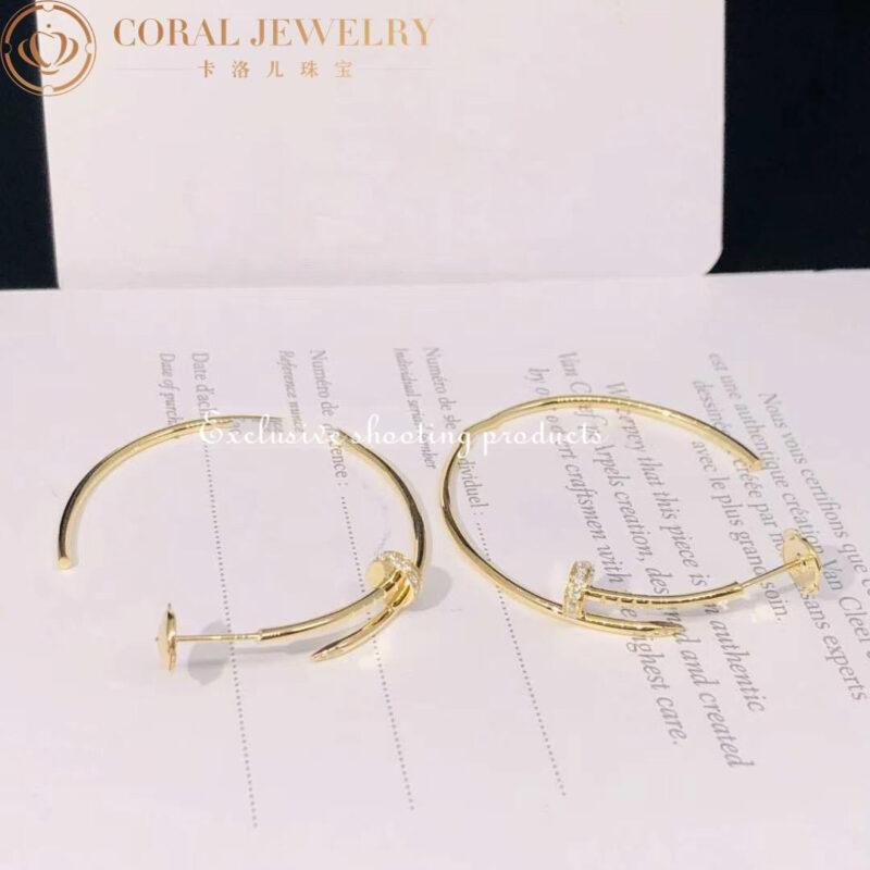 Cartier Juste un Clou Earrings B8301225 Yellow Gold Diamonds 3