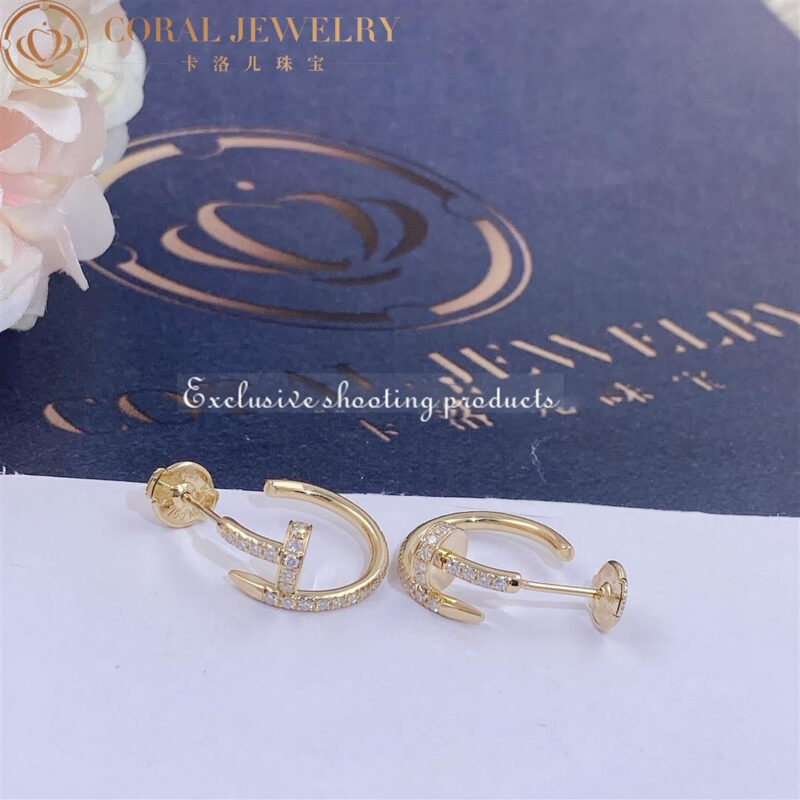 Cartier Juste un Clou Earrings B8301430 Yellow Gold Diamonds 7