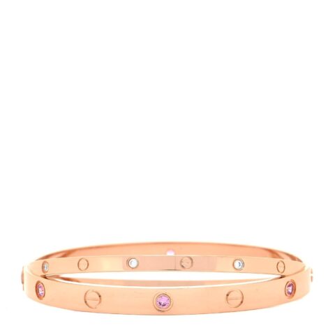 Cartier Love N6709617-1 Bracelet 12 Diamond Pink Sapphire Rose Gold 1