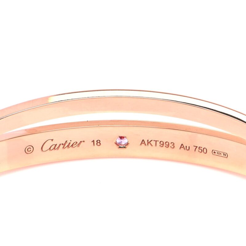 Cartier Love N6709617-1 Bracelet 12 Diamond Pink Sapphire Rose Gold 5