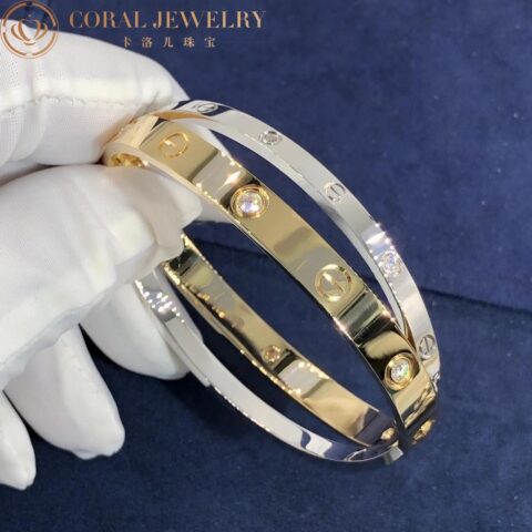 Cartier N6039116 Love Bracelet 12 Diamonds Rose & White Gold 7