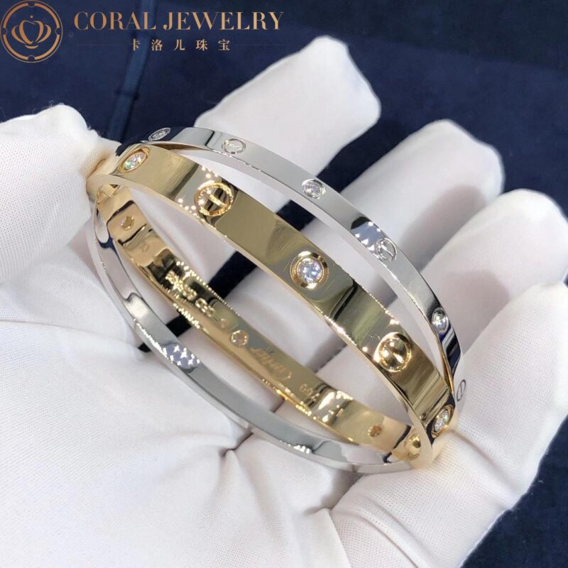 Cartier N6039116 Love Bracelet 12 Diamonds Rose & White Gold 2