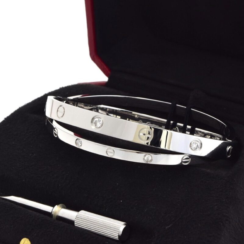 Cartier Love N6709617 Bracelet 12 Diamonds White Gold Half Diamond 3