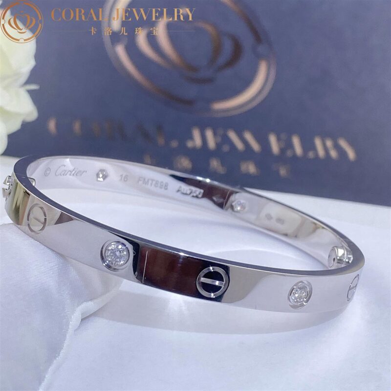 Cartier Love B6035817 Bracelet 4 Diamonds White Gold 3