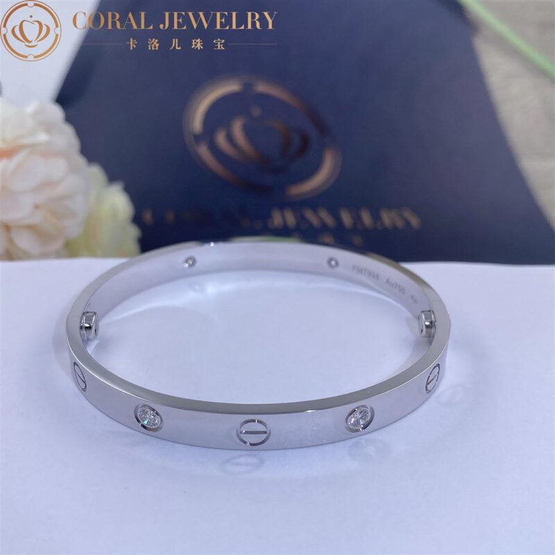 Cartier Love B6035817 Bracelet 4 Diamonds White Gold 7