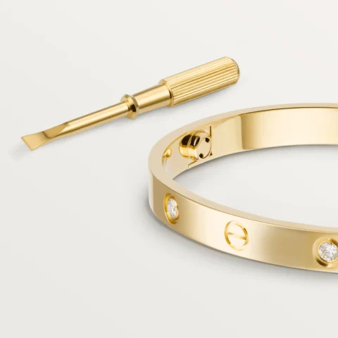 Cartier Love Bracelet B6035917 4 Diamonds Yellow Gold 12