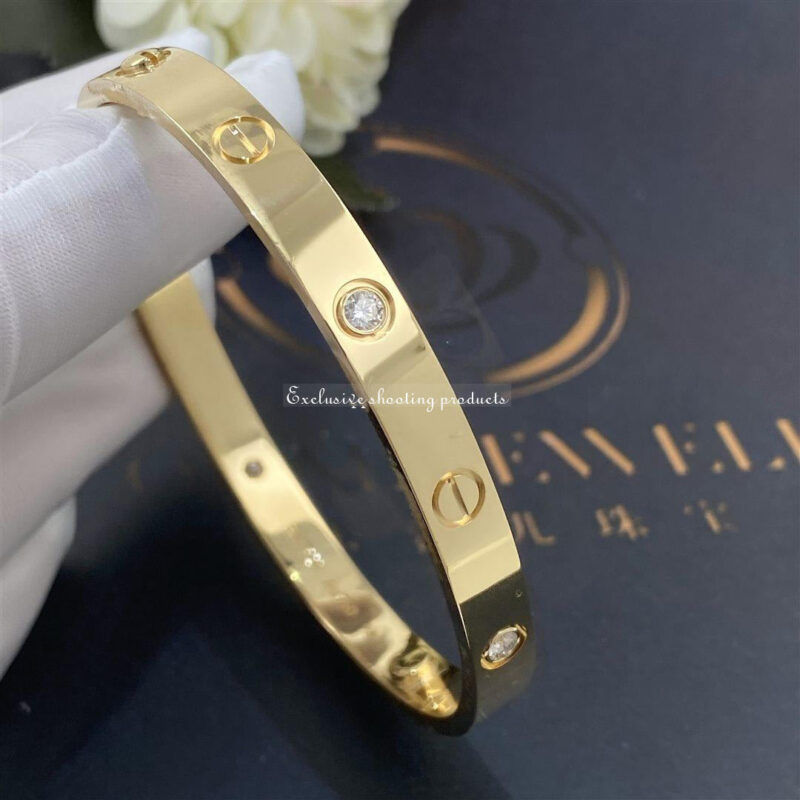 Cartier Love Bracelet B6035917 4 Diamonds Yellow Gold 5