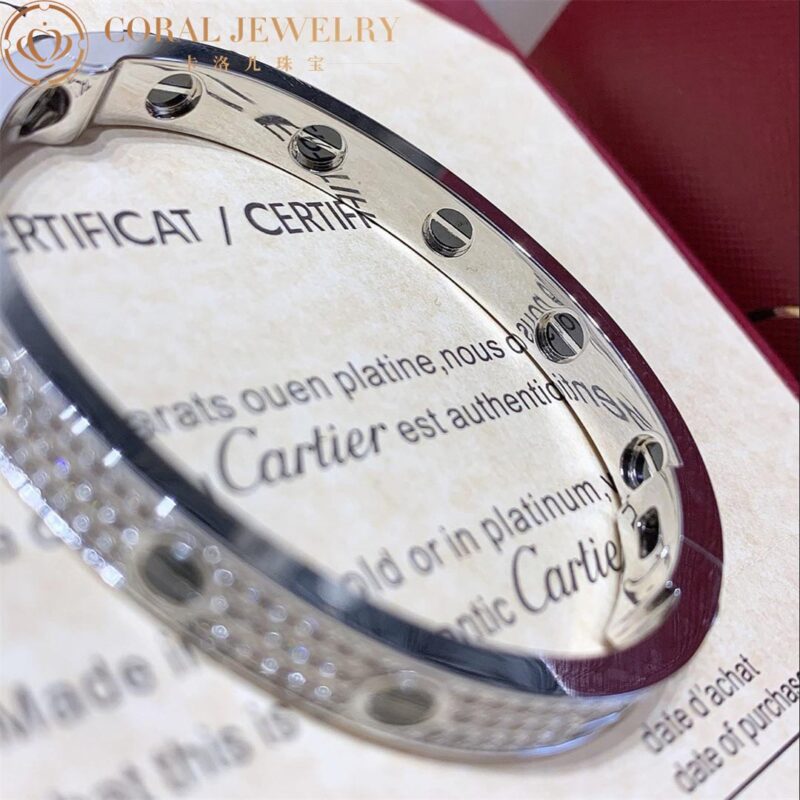 Cartier Love N6032417 Bracelet Diamond-paved White Gold Ceramic 10