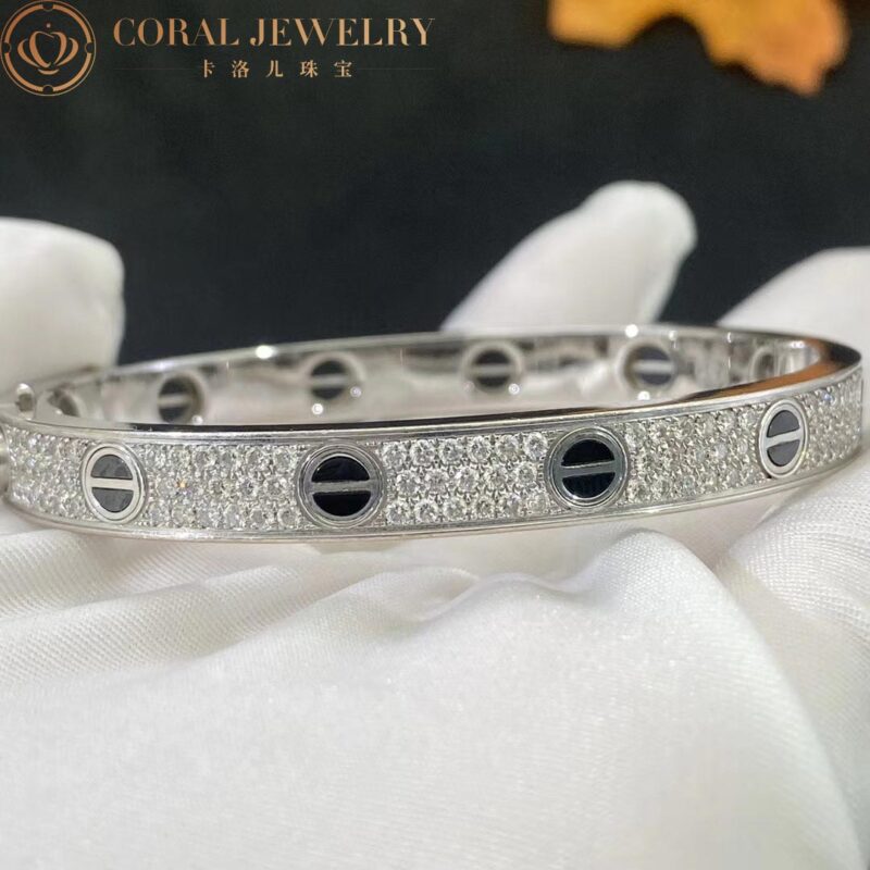 Cartier Love N6032417 Bracelet Diamond-paved White Gold Ceramic 4