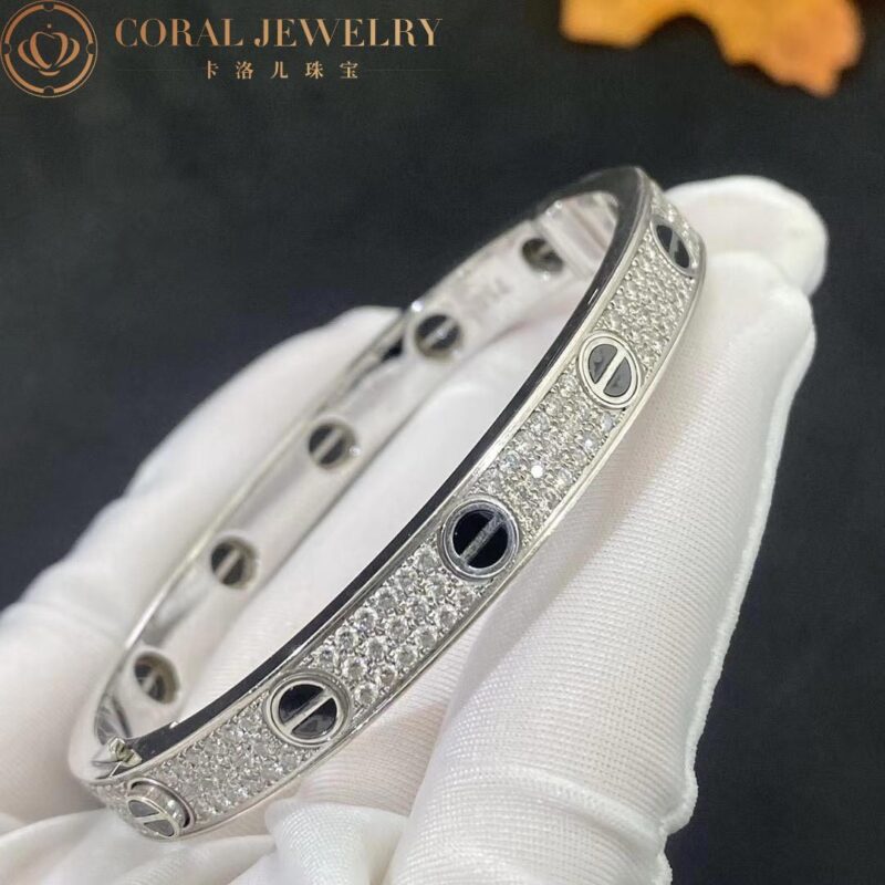 Cartier Love N6032417 Bracelet Diamond-paved White Gold Ceramic 3