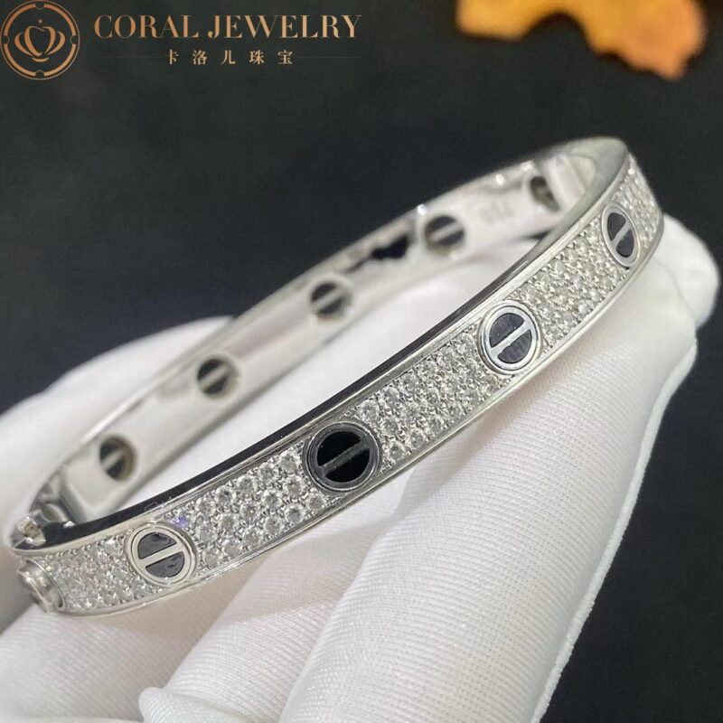 Cartier Love N6032417 Bracelet Diamond-paved White Gold Ceramic 2