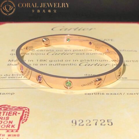 Cartier Love Bracelet B6036517 Multi Gem Rose Gold 7