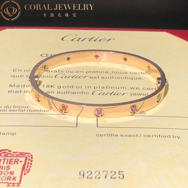 Cartier Love Bracelet B6036517 Multi Gem Rose Gold 6