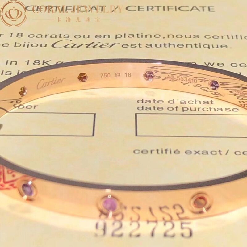 Cartier Love Bracelet B6036517 Multi Gem Rose Gold 4