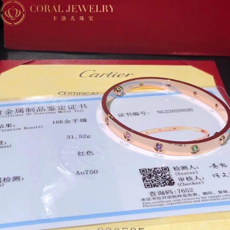 Cartier Love Bracelet B6036517 Multi Gem Rose Gold 3