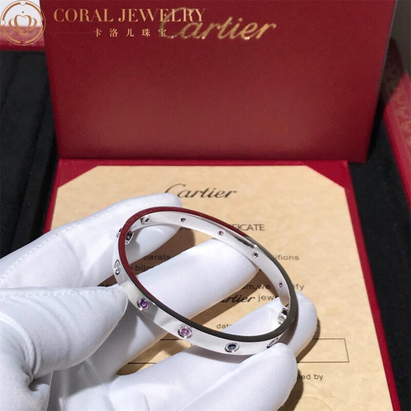 Cartier Love Bracelet B6036317 Multi Gem White Gold 7