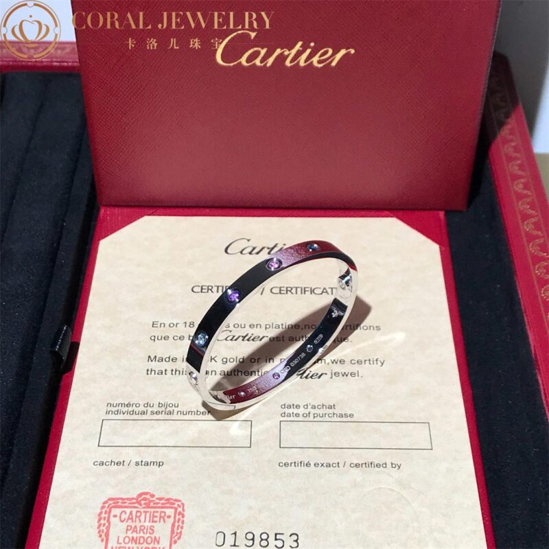 Cartier Love Bracelet B6036317 Multi Gem White Gold 5