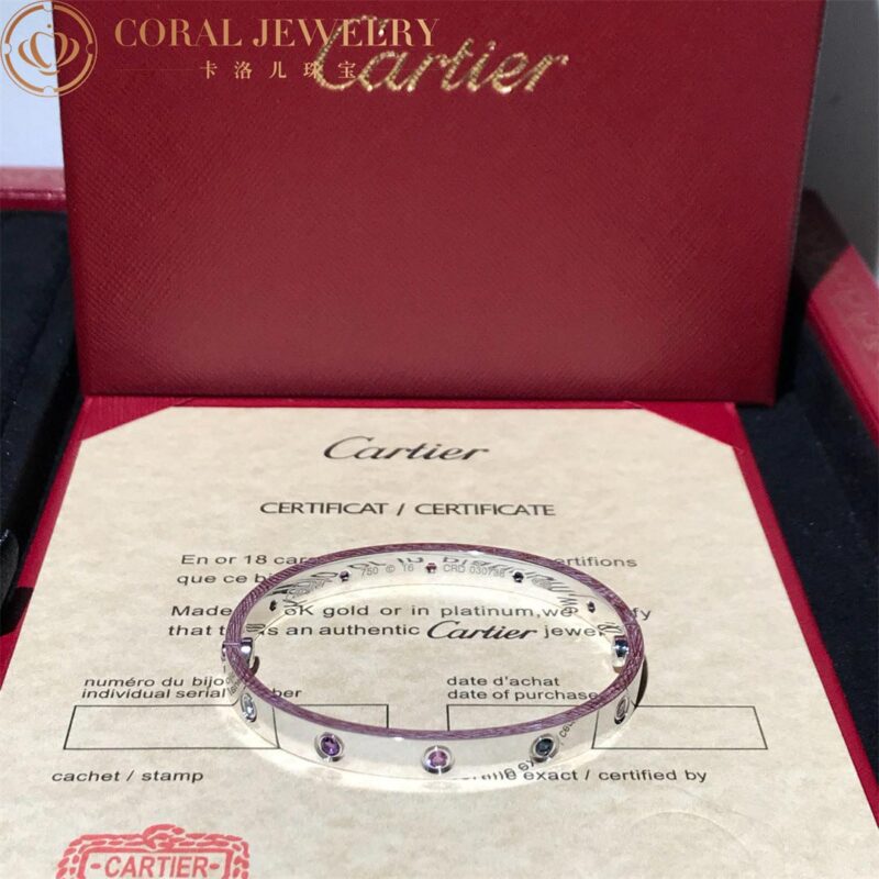 Cartier Love Bracelet B6036317 Multi Gem White Gold 4