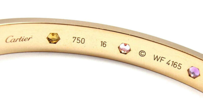 Cartier Love Bracelet B6033416 Multi Gem Yellow Gold 11