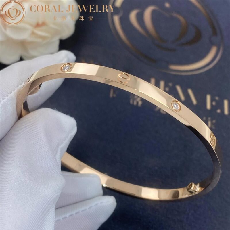 Cartier Love Bracelet B6047617 Small Model 6 Diamonds Rose Gold 3