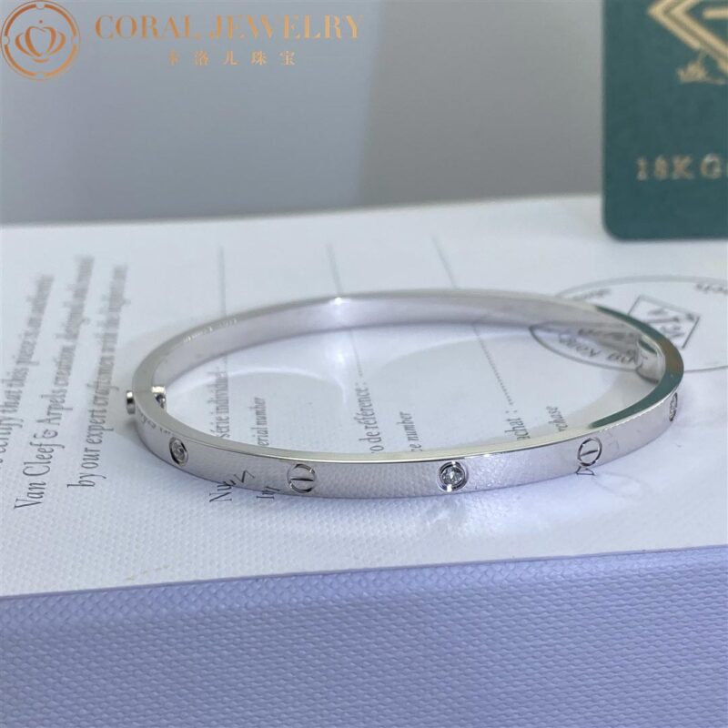 Cartier Love Bracelet B6047717 Small Model 6 Diamonds White Gold 6