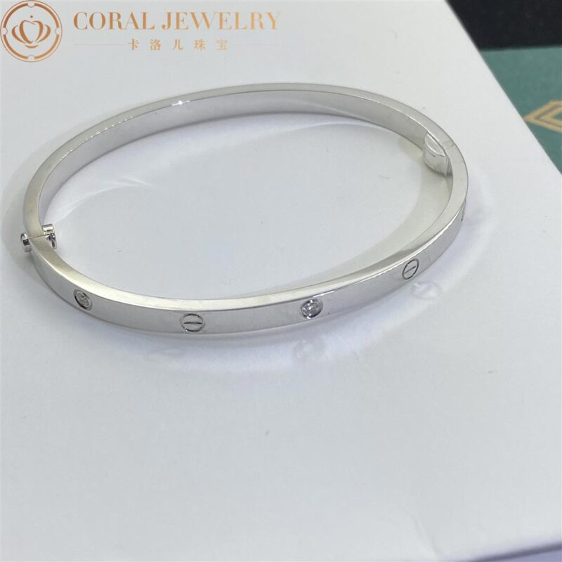 Cartier Love Bracelet B6047717 Small Model 6 Diamonds White Gold 5