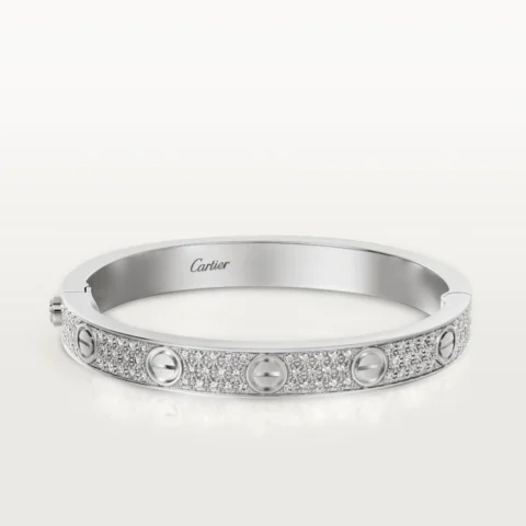 Cartier Love N6035017 Bracelet White Gold Pave Diamond 1