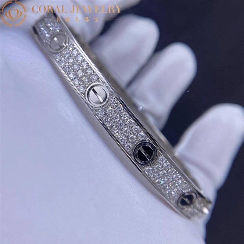 Cartier Love N6035017 Bracelet White Gold Pave Diamond 3