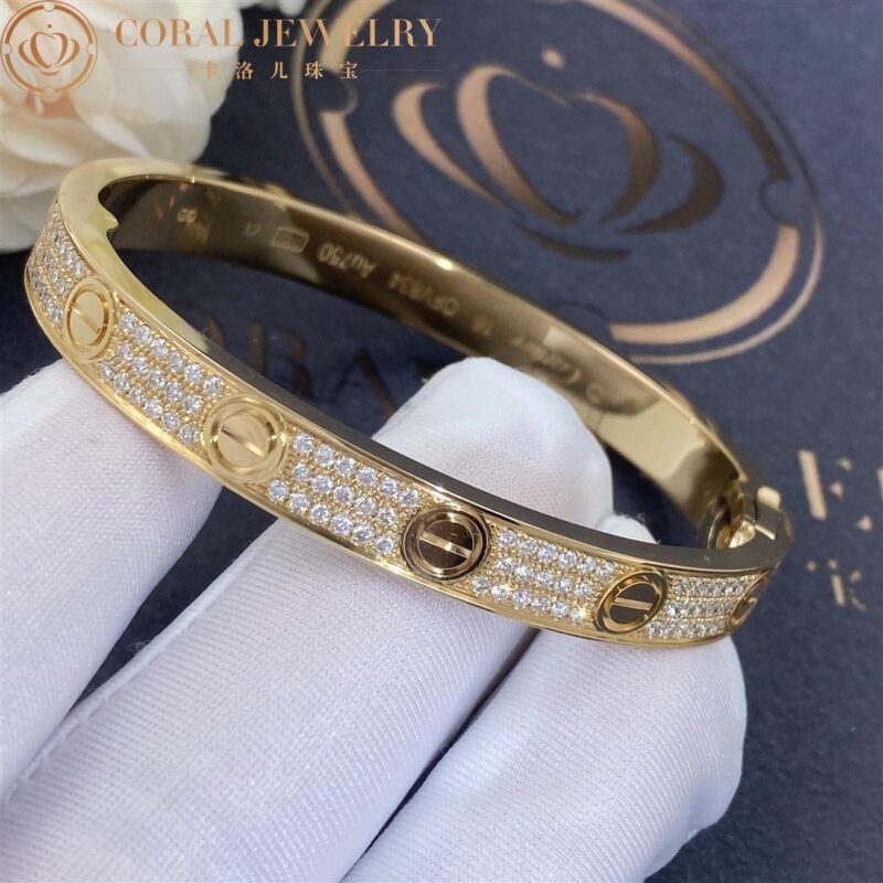 Cartier Love Bracelet N6035017 Yellow Gold Pave Diamond 7