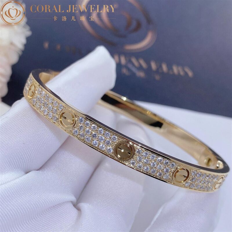 Cartier Love Bracelet N6035017 Yellow Gold Pave Diamond 2