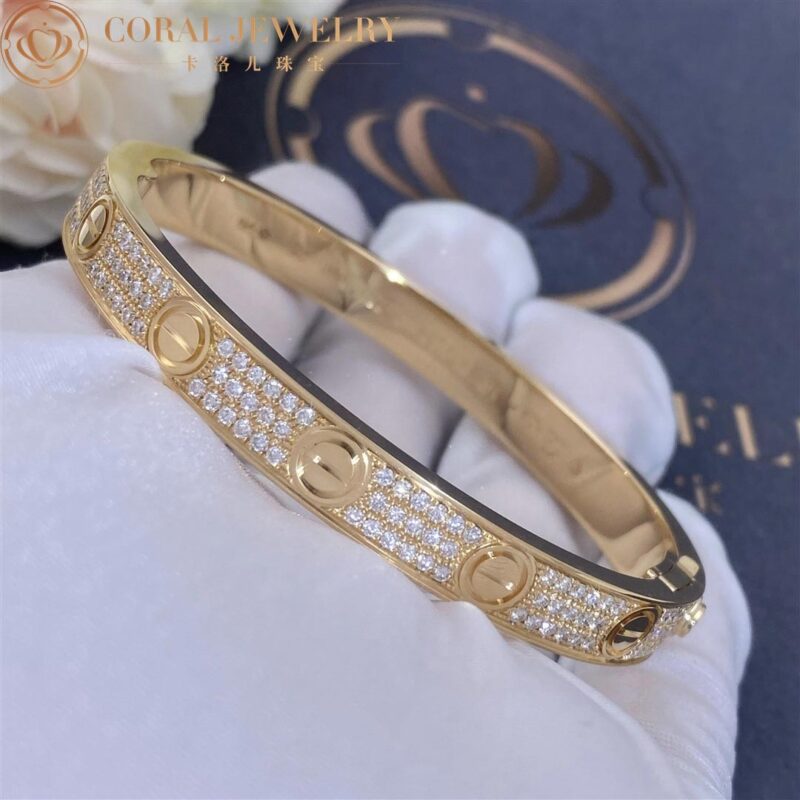 Cartier Love Bracelet N6035017 Yellow Gold Pave Diamond 6