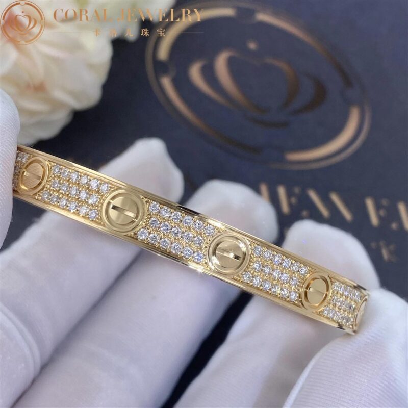 Cartier Love Bracelet N6035017 Yellow Gold Pave Diamond 5