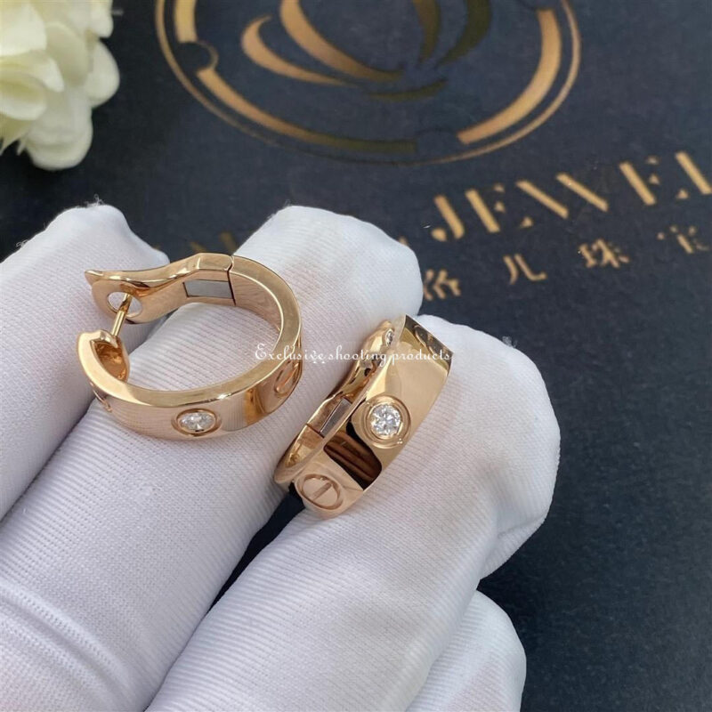 Cartier Love Earrings B8301218 2 Diamonds Rose Gold 5