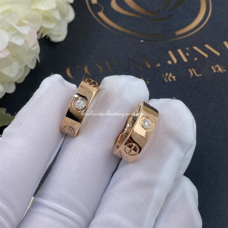 Cartier Love Earrings B8301218 2 Diamonds Rose Gold 4