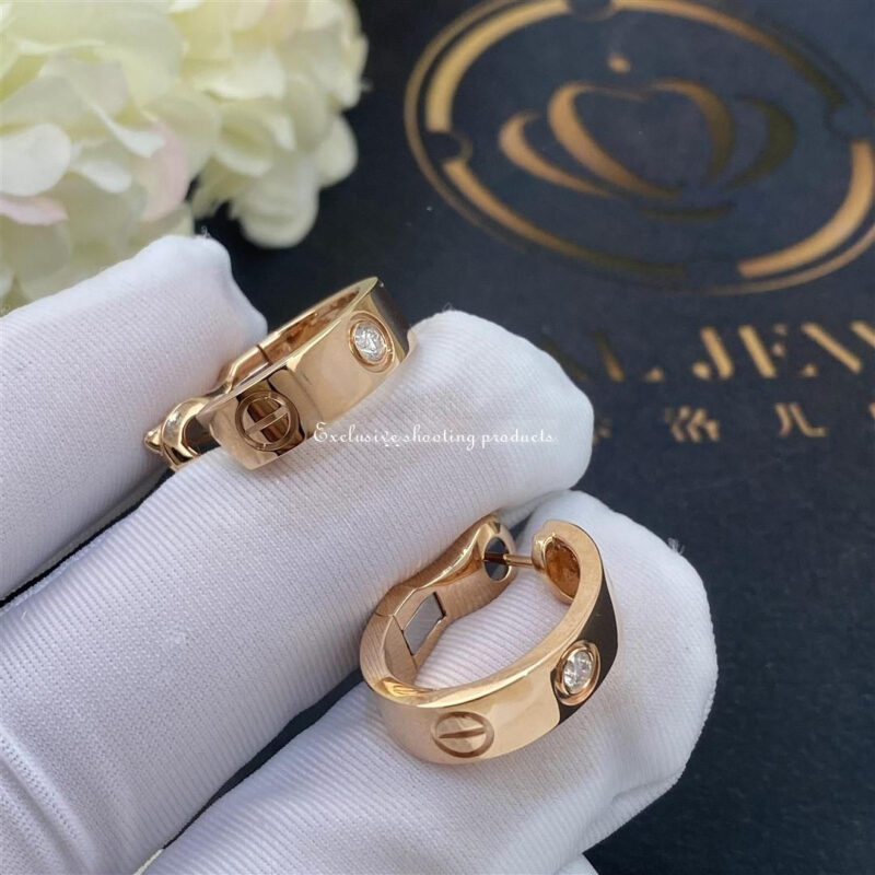 Cartier Love Earrings B8301218 2 Diamonds Rose Gold 3