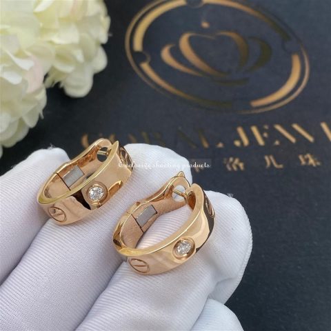 Cartier Love Earrings B8301218 2 Diamonds Rose Gold 1