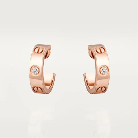 Cartier Love Earrings B8301218 2 Diamonds Rose Gold 1