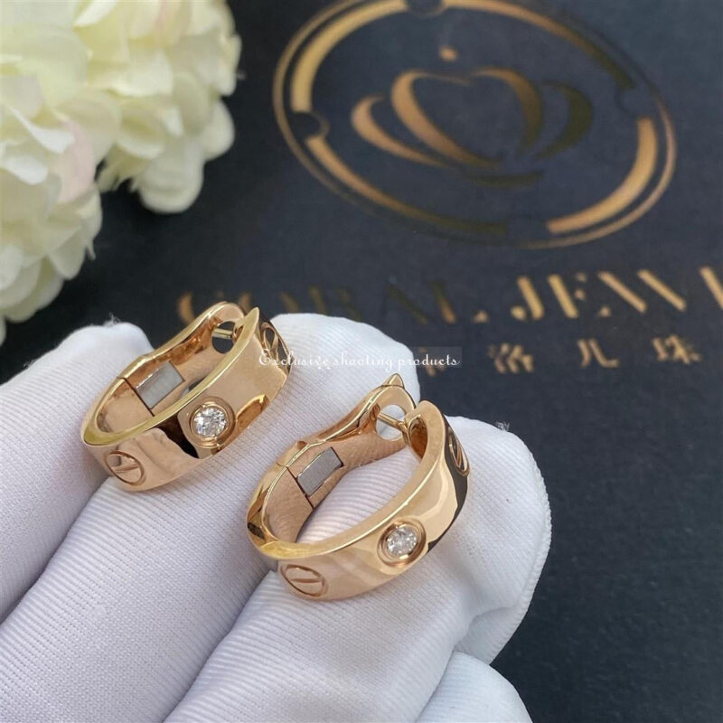 Cartier Love Earrings B8301218 2 Diamonds Rose Gold 2