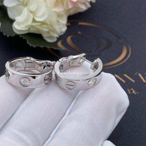 Cartier Love Earrings B8022800 2 Diamonds White Gold 1