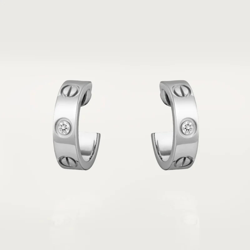 Cartier Love Earrings B8022800 2 Diamonds White Gold 1