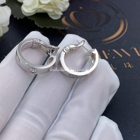 Cartier Love Earrings B8022800 2 Diamonds White Gold 8