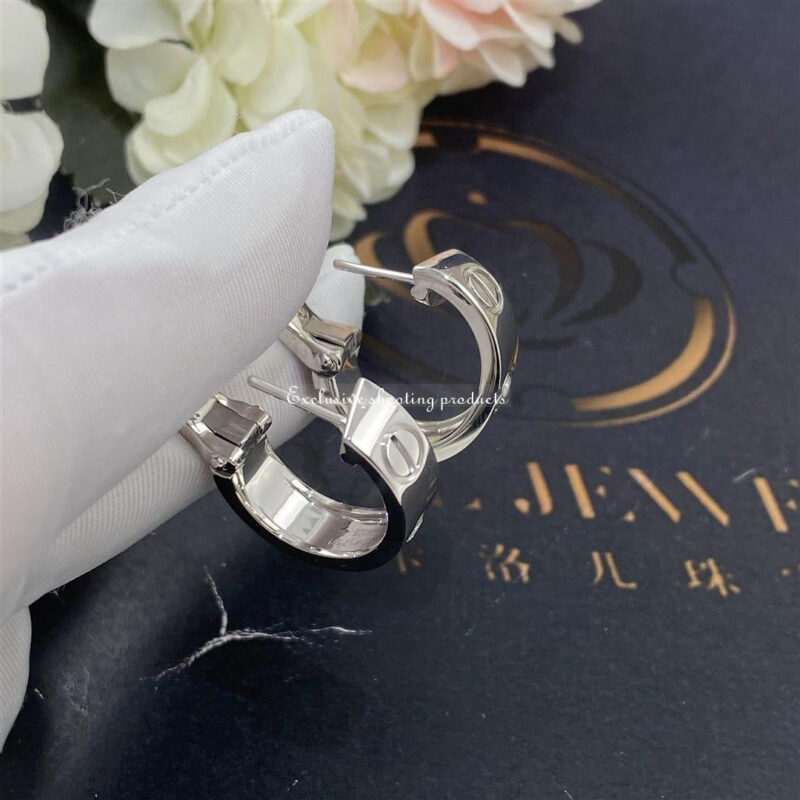 Cartier Love Earrings B8022800 2 Diamonds White Gold 3